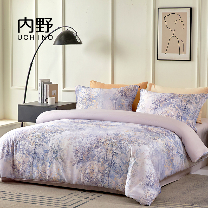 HU-HY04M69 雾紫花境床品四件套